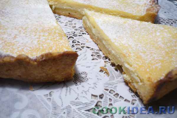 Песочный торт с творожной начинкой Песочный торт с творожной начинкой