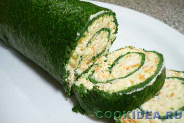 Рулет из Шпината с творогом Рулет из Шпината с творогом